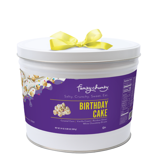 Birthday Cake Popcorn 4LB Big Party Tin
