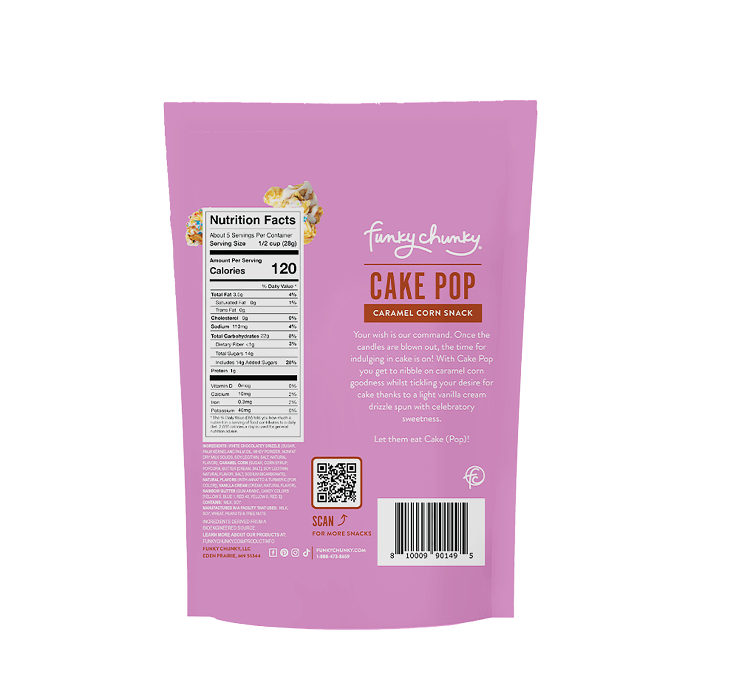 Cake Pop Caramel Corn 5 OZ Snacking Sized Bag