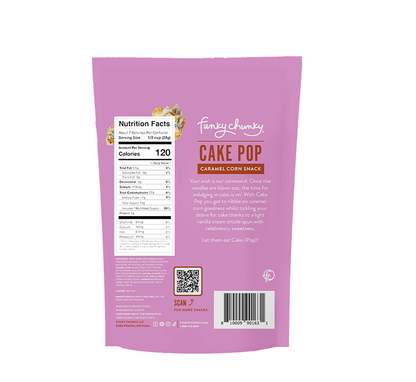 Cake Pop Caramel Corn 7 OZ Large Sized Bag