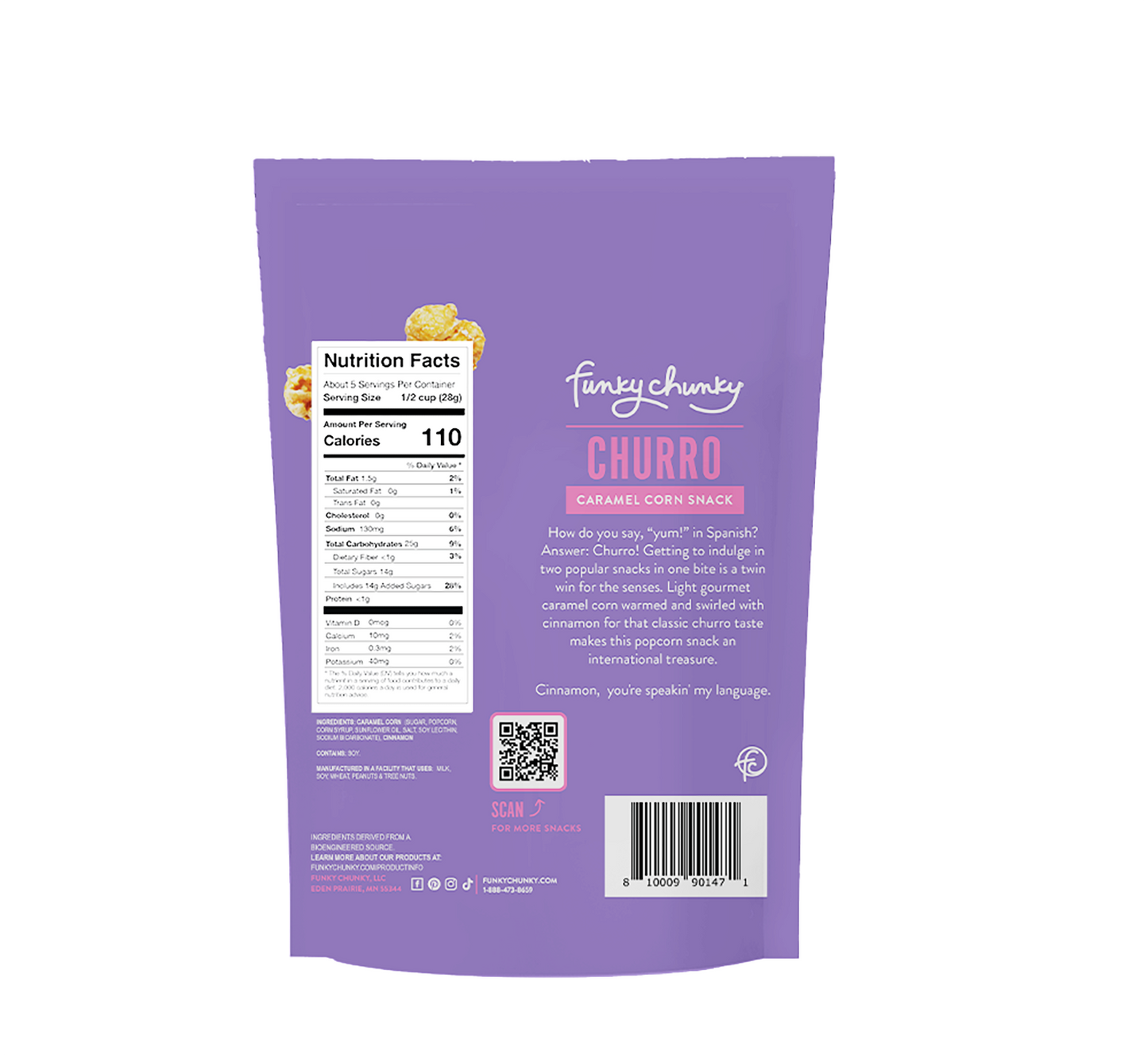 Churro Caramel Corn 5 OZ Snacking Sized Bag