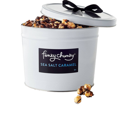 Deluxe Gift Tins 5 lb-An oversized gift tin filled to the brim with your favorite flavor. This is an excellent selection for offices, family gatherings and parties with plenty for all to enjoy.-Funky Chunky