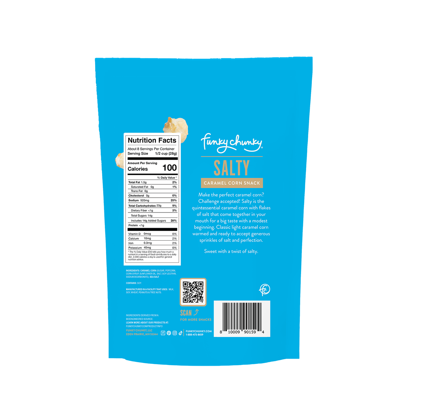 Salty Caramel Corn 8 OZ Large Sized Bag