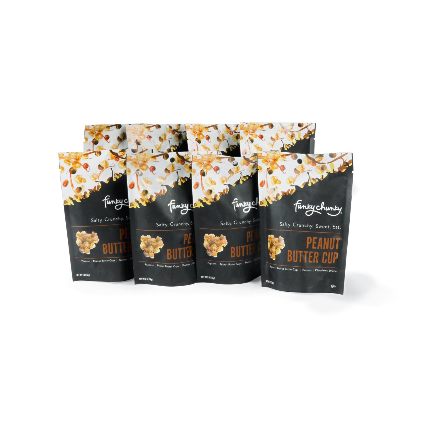 Small Bags | 2 oz - 8 pack-This delightful small bag is perfect for party favors, hospitality bags and stocking stuffers. Each bag contains two servings. Includes eight 2 ounce bags.-Funky Chunky
